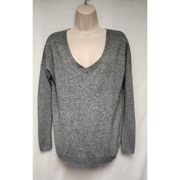 American Eagle Long Sleeve Oversized Sweater Gray Womens Pullover Knit S/P - Picture 2 of 9